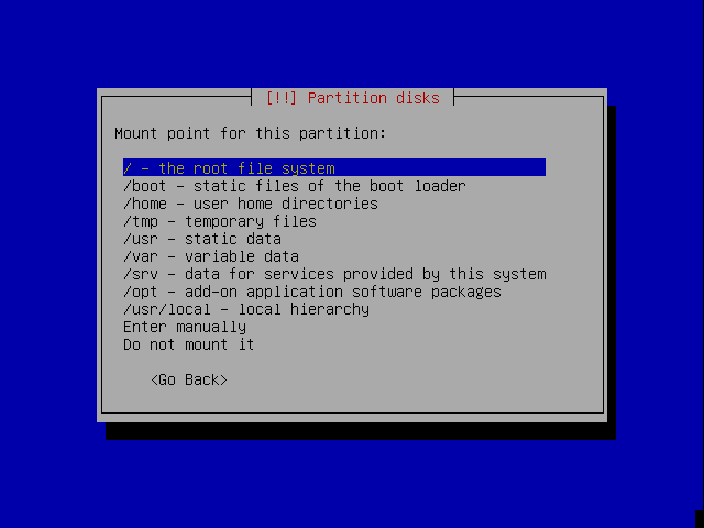 set filesystem mount point